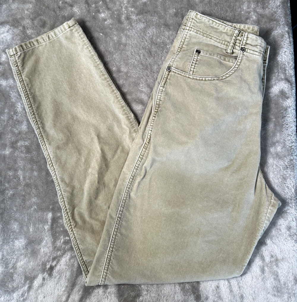 Sigrid Olsen Tan Velvet High Rise Tapered Jeans Pants Womens Size 8